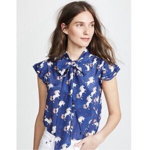 COPY - Alice and Olivia Laney Unicorn flutter sleeve blouse small